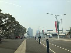 Bushfires smoke in Sydney Olympic Park