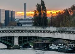 Bridge over the Seine River at dawn in Paris