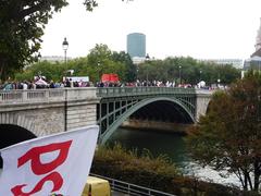 demonstration against pension reform on Pont Sully in Paris, 23 September 2010