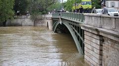 Seine river flooding near Pont de Sully in Paris, June 3, 2016