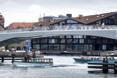 Inderhavnsbroen connecting Nyhavn with Christianshavn and Holmen in Copenhagen harbor