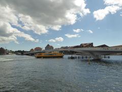 Harbour bus Nordhavn at Inderhavnsbroen bridge in Copenhagen