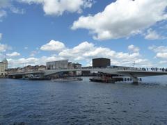 Canal Tours boat passing Inderhavnsbroen bridge in Copenhagen