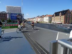 green cycle route on Inderhavnsbroen bridge in Copenhagen