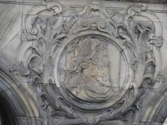 detailed view of a marble column on Marmorbroen Bridge in Copenhagen, Denmark