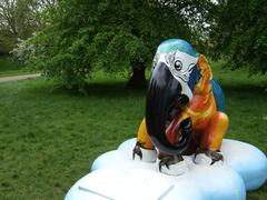 Blue Macaw elephant statue in Elephant Parade London 2010