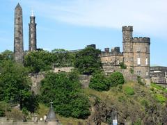 buildings on Calton Hill from North Bridge, Edinburgh