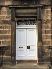 Original doorway of 1 Carlton Terrace in Edinburgh