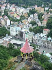 View of Karlovy Vary city from hills