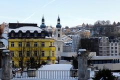 Karlovy Vary Vřídelní Colonnade and Church of St. Mary Magdalene