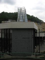 Panoramic view of Karlovy Vary with historic buildings and lush greenery