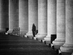 street scene in Rome, Italy captured in black and white