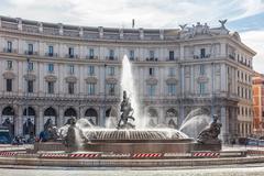 Piazza della Repubblica in Rome with the Fountain of the Naiads and Anantara Palazzo Naiadi luxury hotel in the background