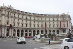 Piazza della Repubblica in Florence with surrounding buildings and archway