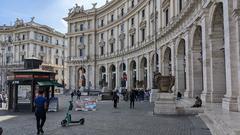 Curved buildings around Piazza della Repubblica in Rome