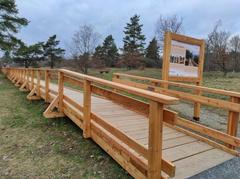 Wooden sidewalk in Kamenný vrch nature reserve, Brno-Nový Lískovec, Czechia