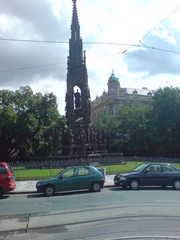 Monument in Prague with intricate architecture