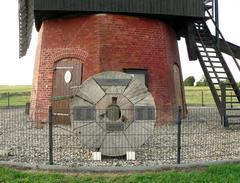 Bockwindmühle in Machtsum with millstone and commemorative inscriptions