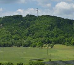 Malhostovická pecka natural monument with view to a lookout tower, Brno-Country District