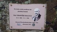 Memorial plaque of František Maloch in Druztová, Plzeň-sever district