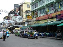 Khao San Road bustling with people at night