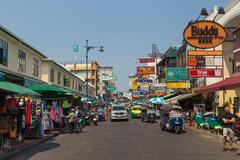 Khaosan Road in Phra Nakhon District, Bangkok, Thailand