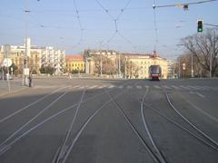 Tram track in Moravské náměstí Brno