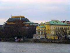 Prague National Theatre at dusk