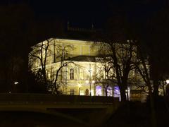 Žofín building in Prague at night