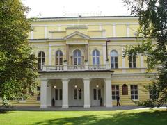 Žofín Island in Prague with historic building and surrounding trees