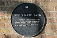 black plaque on Brunel's Engine House