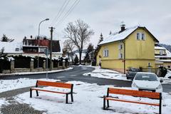 Tašovice street intersection with Hradištní and Česká streets in December 2023