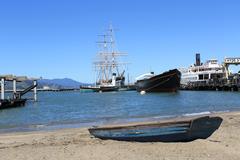 Hyde Street Pier with docked historic ships