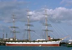 Three-masted sailing vessel BALCLUTHA moored at Pier 43 in San Francisco