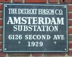 Detroit Edison Amsterdam Substation plaque in Detroit, Michigan