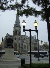 Central Methodist Church and Woodward Avenue in Grand Circus Park Historic District, downtown Detroit