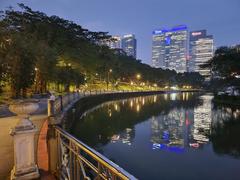 Scenic view of Botanical Garden Kuala Lumpur with KL Sentral in the background