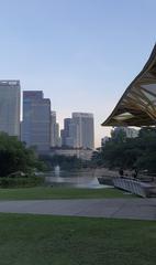 KL Sentral Station from Perdana Botanical Gardens on a clear sunny evening