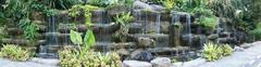 Panorama of Water Cascade in Perdana Lake Garden, Kuala Lumpur