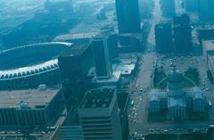 Downtown St. Louis with Gateway Arch in 1982