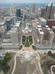 View from the Arch overlooking the old courthouse in St. Louis