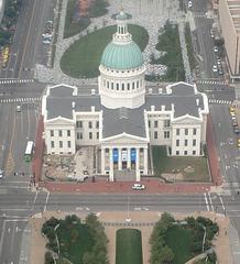 View from the Arch of the Old Courthouse in St. Louis