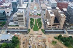 construction crane and building in progress in St. Louis