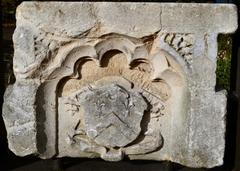 Orleans House garden fleur-de-lys carved stone in Twickenham