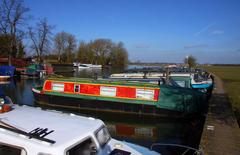 Boats moored at Bossoms Marina on the River Thames