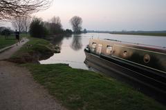 River Thames view from Binsey Meadow in Oxford with Port Meadow in the background