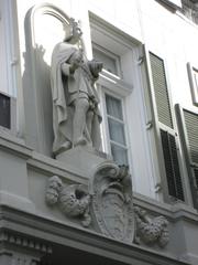 Statue of Saint Louis above a door at Presbetere, French Quarter, New Orleans