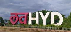 Love Hyderabad installation at Hussain Sagar