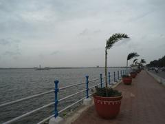 view of Hussainsagar on a rainy day from Tankbund