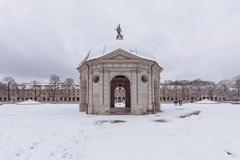 Dianatempel with snow in the Hofgarten, Munich